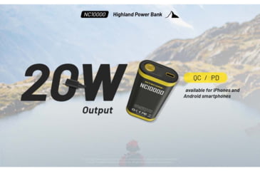 Image of Nitecore NC10000 USB-C QC/PD 10000mAh Outdoor Power Bank, Black, 6952506495429