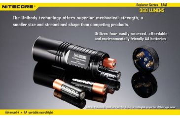 Image of Nitecore EA41 XML2 960 Lumen 4AA Waterproof LED Flashlight,Black NITECORE-EA41-XML2