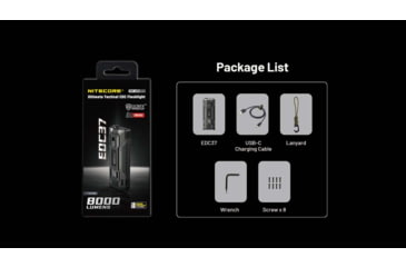 Image of Nitecore EDC37 USB-C Rechargeable 8000 Lumens LED EDC Flashlight