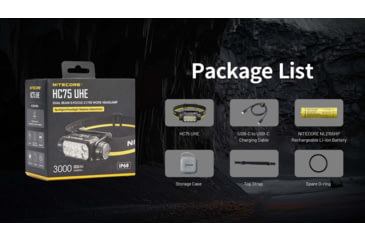 Image of Nitecore HC75 UHE USB-C Rechargeable 3000 Lumens LED Zoomable Headlamp