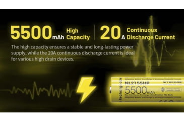 Image of Nitecore NL2155HP 5500mAh 21700 Rechargeable Battery