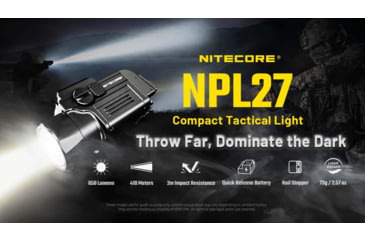 Image of Nitecore NPL27 USB-C Rechargeable 650 Lumens LED Rail Mount Weapon Light