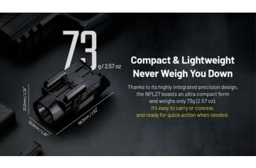 Image of Nitecore NPL27 USB-C Rechargeable 650 Lumens LED Rail Mount Weapon Light
