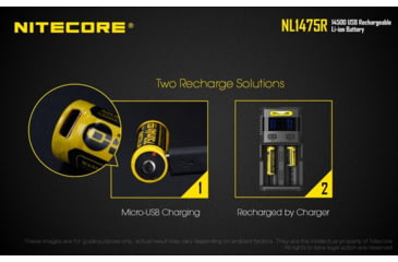 Image of Nitecore NL1475R 750mAh USB Rechargeable 14500 Battery, Yellow, 6952506492404