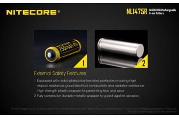 Image of Nitecore NL1475R 750mAh USB Rechargeable 14500 Battery, Yellow, 6952506492404