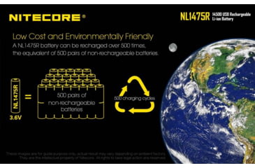 Image of Nitecore NL1475R 750mAh USB Rechargeable 14500 Battery, Yellow, 6952506492404