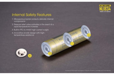 Image of Nitecore NL1834 3400mAh Rechargeable 18650 Battery, Yellow, 6952506491506