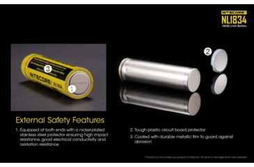 Image of Nitecore NL1834 3400mAh Rechargeable 18650 Battery, Yellow, 6952506491506