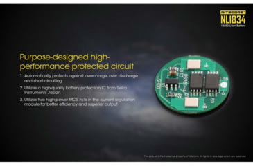 Image of Nitecore NL1834 3400mAh Rechargeable 18650 Battery, Yellow, 6952506491506