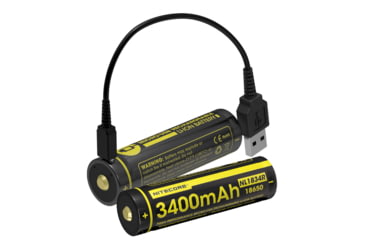 Image of Nitecore NL1834R 3400mAh USB Rechargeable 18650 Battery, Yellow, 6952506492305