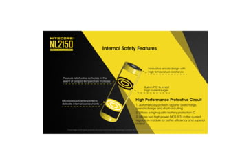 Image of Nitecore NL2150HP 21700 5000mAh 15A High Discharge Rechargeable Li-ion Battery, Yellow, 6952506405831