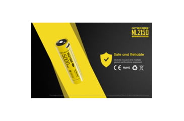 Image of Nitecore NL2150HP 21700 5000mAh 15A High Discharge Rechargeable Li-ion Battery, Yellow, 6952506405831