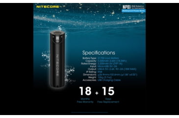 Image of Nitecore NPB1 5000mAh Waterproof Power Bank, Black, 6952506494002