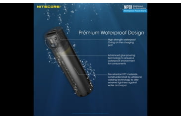 Image of Nitecore NPB1 5000mAh Waterproof Power Bank, Black, 6952506494002