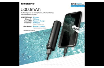 Image of Nitecore NPB1 5000mAh Waterproof Power Bank, Black, 6952506494002