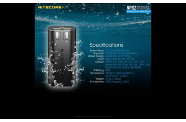 Image of Nitecore NPB2 10,000mAh Waterproof Power Bank, Black, 6952506494019