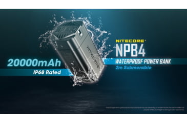 Image of Nitecore NPB4 20,000mAh Waterproof Power Bank, Black, 6952506494439