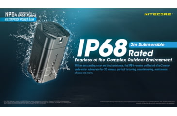 Image of Nitecore NPB4 20,000mAh Waterproof Power Bank, Black, 6952506494439