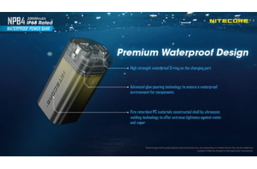 Image of Nitecore NPB4 20,000mAh Waterproof Power Bank, Black, 6952506494439