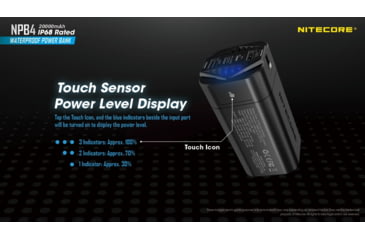Image of Nitecore NPB4 20,000mAh Waterproof Power Bank, Black, 6952506494439