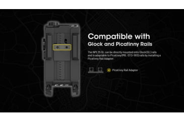 Image of Nitecore NPL25 GL 900 Lumens LED Weapon Light w/Green Laser Sight, Lithium Ion, Black, NPL25 GL