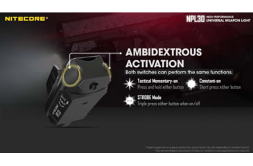 Image of Nitecore NPL30 1200 Lumen Rail Mount Flashlight, Black, 6952506404148