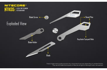 Image of Nitecore NTK05 Titanium Folding Scalpel Keychain Knife, 2.17in, TC4 Titanium Alloy, SIlver, 6952506493098