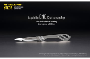 Image of Nitecore NTK05 Titanium Folding Scalpel Keychain Knife, 2.17in, TC4 Titanium Alloy, SIlver, 6952506493098