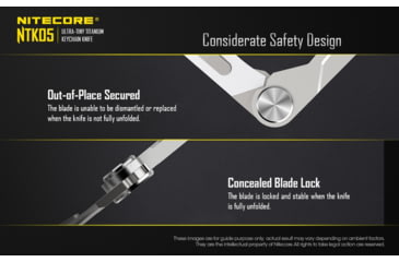 Image of Nitecore NTK05 Titanium Folding Scalpel Keychain Knife, 2.17in, TC4 Titanium Alloy, SIlver, 6952506493098