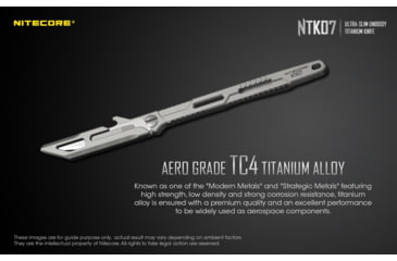 Image of Nitecore NTK07 Titanium Knife, 4.51in, Silver, 6952506494088