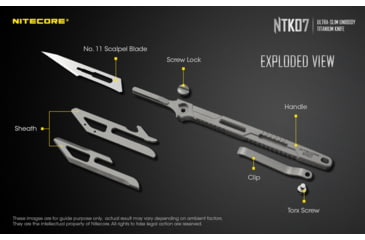 Image of Nitecore NTK07 Titanium Knife, 4.51in, Silver, 6952506494088