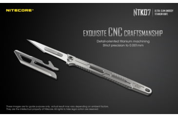 Image of Nitecore NTK07 Titanium Knife, 4.51in, Silver, 6952506494088