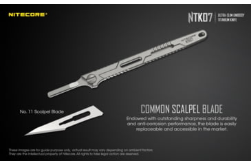 Image of Nitecore NTK07 Titanium Knife, 4.51in, Silver, 6952506494088