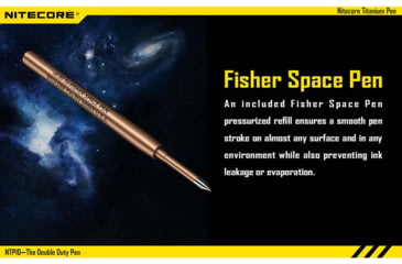 Image of Nitecore NTP10 Titanium Tactical Pen with Tungsten Steel Tip, Silver, 6952506401338
