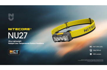 Image of Nitecore NU27 600 Lumens Multi-Temperature Outdoor Headlamp, Black, NU27