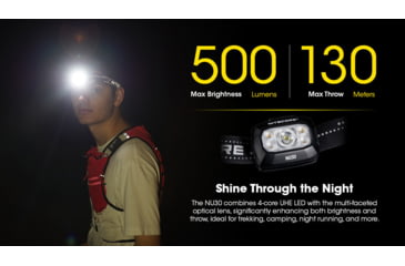 Image of Nitecore NU30 500 Lumen USB-C Rechargeable Headlamp, Black, NU30