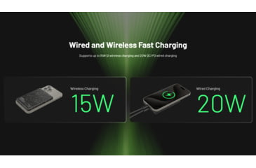 Image of Nitecore NW5000 Magnetic Wireless Charging and USB-C 5000mAh Power Bank, Black, 6952506496440