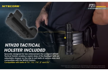 Image of Nitecore P20i 1800 Lumen USB-C Rechargeable LED Flashlight, Black, 6952506406326