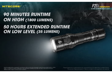 Image of Nitecore P20i 1800 Lumen USB-C Rechargeable LED Flashlight, Black, 6952506406326