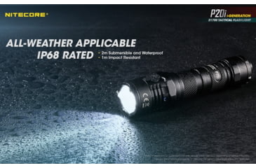 Image of Nitecore P20i 1800 Lumen USB-C Rechargeable LED Flashlight, Black, 6952506406326