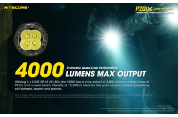 Image of Nitecore P20iX 4000 Lumen USB-C Rechargeable Flashlight, Black, 6952506406722