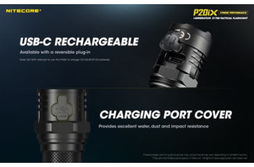 Image of Nitecore P20iX 4000 Lumen USB-C Rechargeable Flashlight, Black, 6952506406722