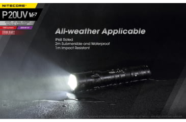 Image of Nitecore P20UV V2 1000 Lumen LED Flashlight, Black, 6952506406401