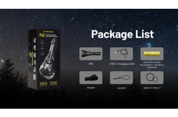 Image of Nitecore P40 3171 Yards Ultra Long Throwing USB-C Rechargeable 2000 Lumens LED Flashlight