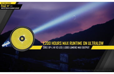 Image of Nitecore R40 v2 1200 Lumen Rechargeable Flashlight Kit, Black, 6952506405992