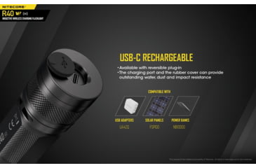 Image of Nitecore R40 v2 1200 Lumen Rechargeable Flashlight Kit, Black, 6952506405992