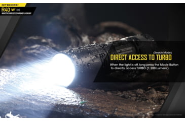 Image of Nitecore R40 v2 1200 Lumen Rechargeable Flashlight Kit, Black, 6952506405992