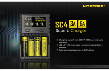 Image of Nitecore SC4 4-Slot Superb Universal Charger for Batteries, Black, 6952506491513