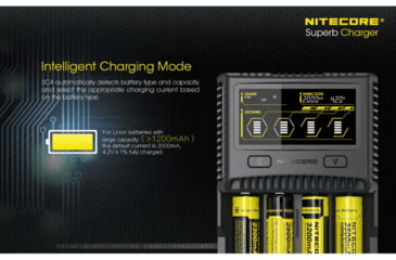 Image of Nitecore SC4 4-Slot Superb Universal Charger for Batteries, Black, 6952506491513