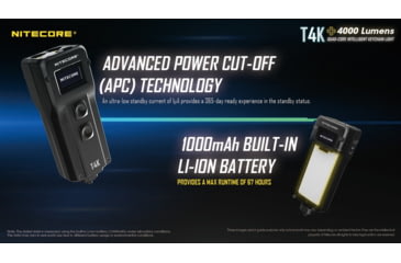Image of Nitecore T4K 4000 Lumen Ultra Bright EDC Flashlight, Black, 6952506406524